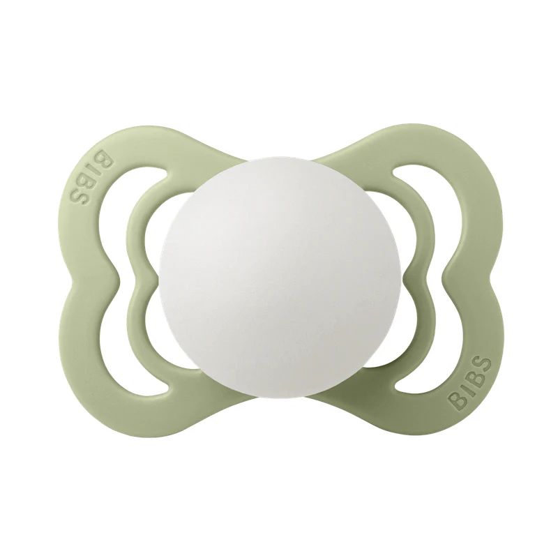 Bibs  Schnuller Supreme Silikon 0-6 Monate 'Glow in the Dark'  Sage/Cloud - Image 3
