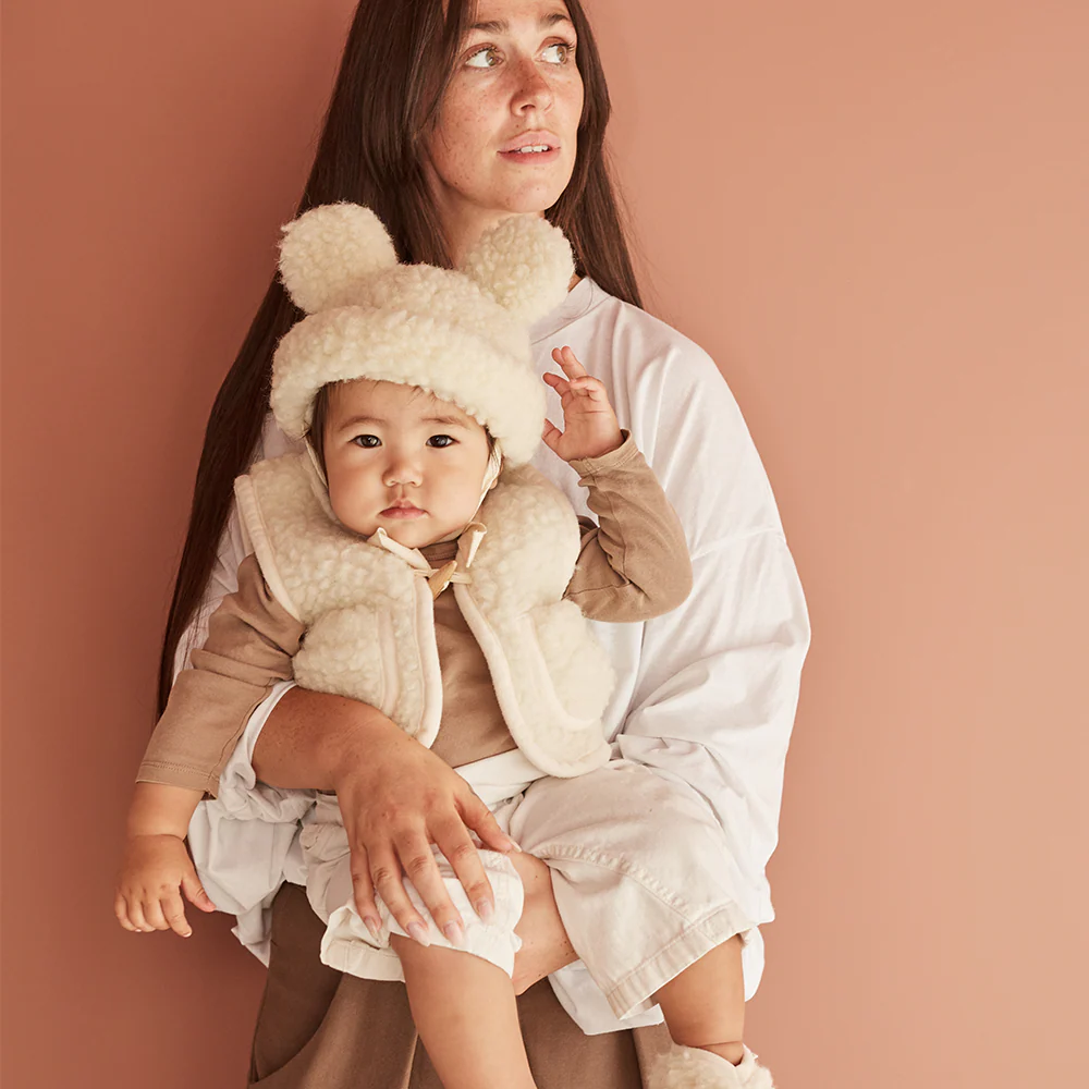 BINIBAMBA  Merino Mütze 'Teddy'  Milk - Image 3