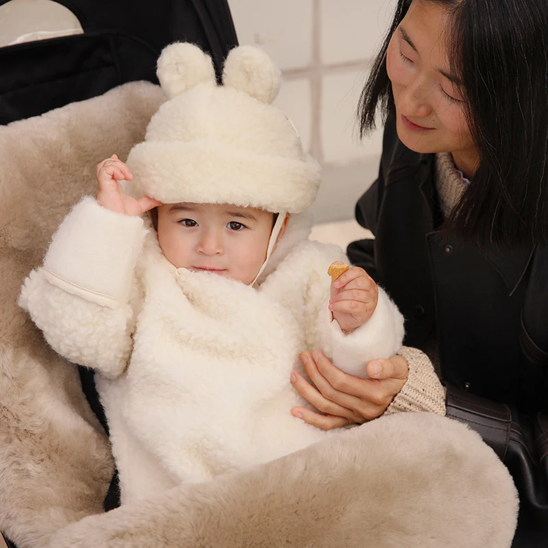 BINIBAMBA  Merino Woll-Overall mit Kapuze  Milk - Image 10