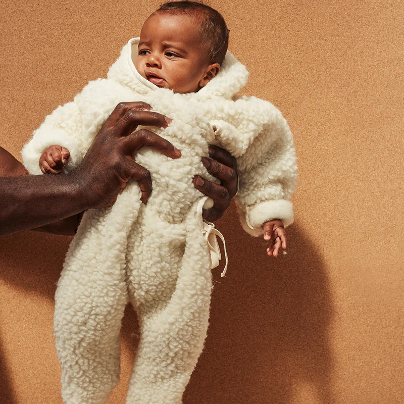 BINIBAMBA  Merino Woll-Overall mit Kapuze  Milk - Image 12