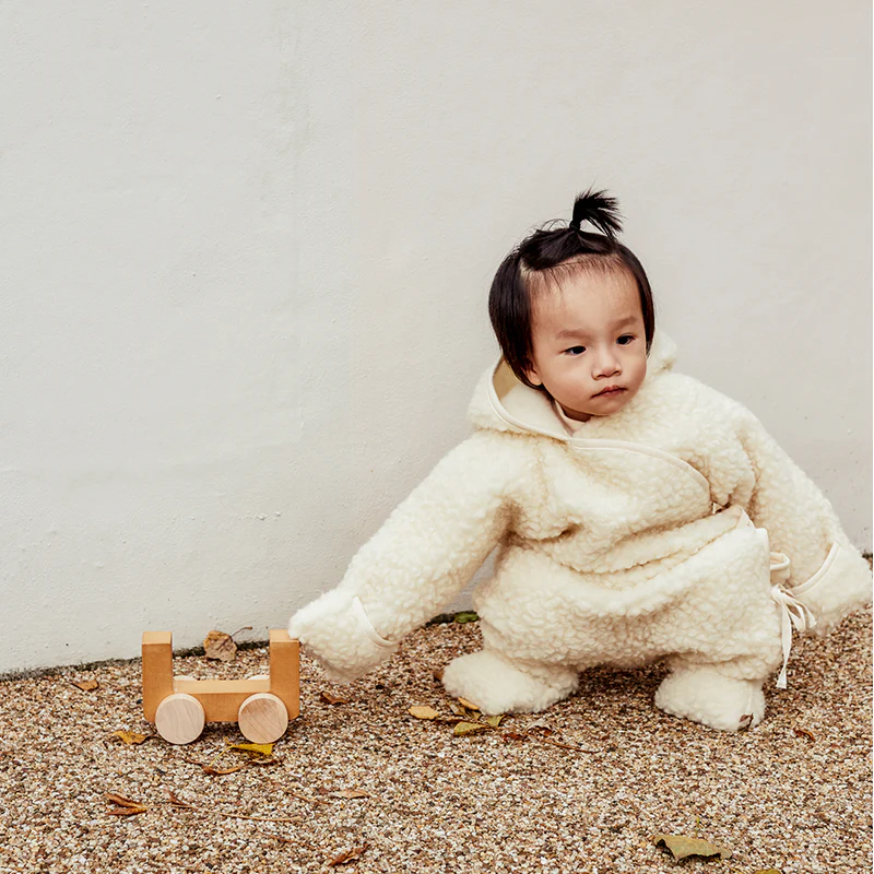 BINIBAMBA  Merino Woll-Overall mit Kapuze  Milk - Image 15