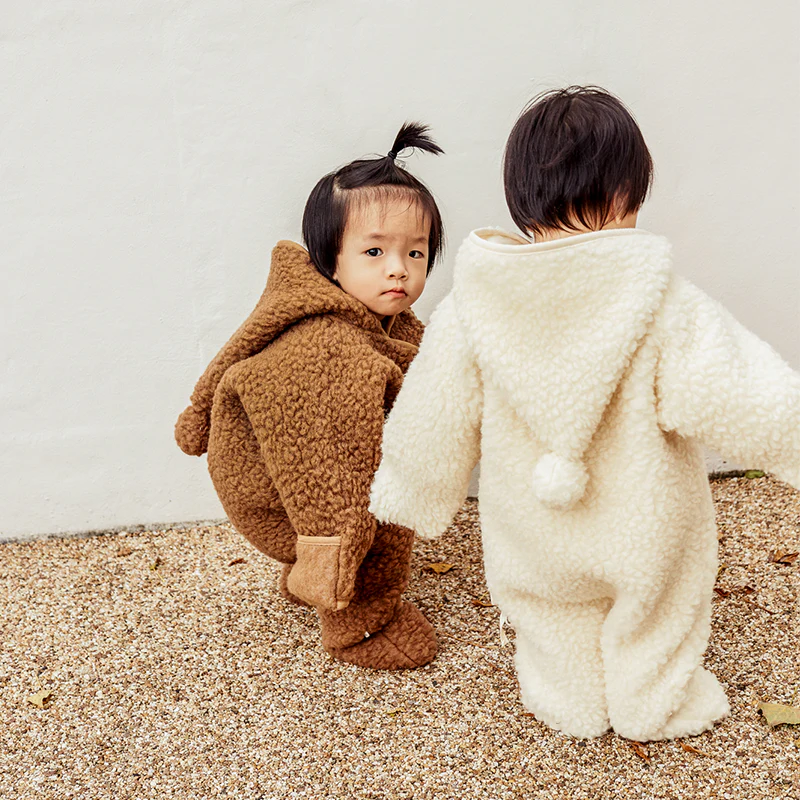 BINIBAMBA  Merino Woll-Overall mit Kapuze  Milk - Image 16