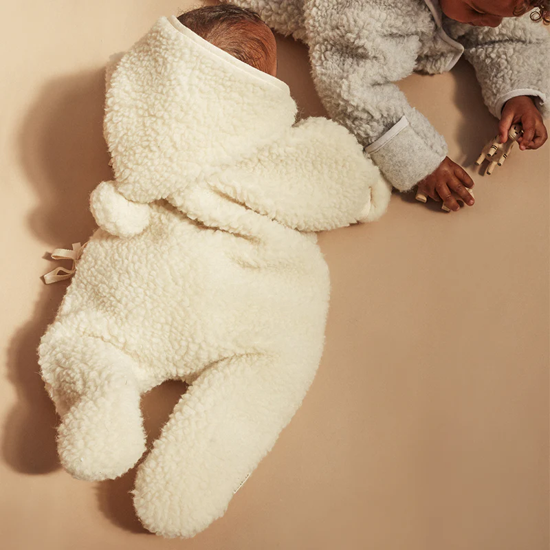 BINIBAMBA  Merino Woll-Overall mit Kapuze  Milk - Image 17