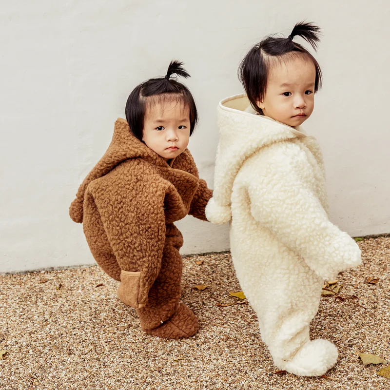 BINIBAMBA  Merino Woll-Overall mit Kapuze  Milk - Image 5