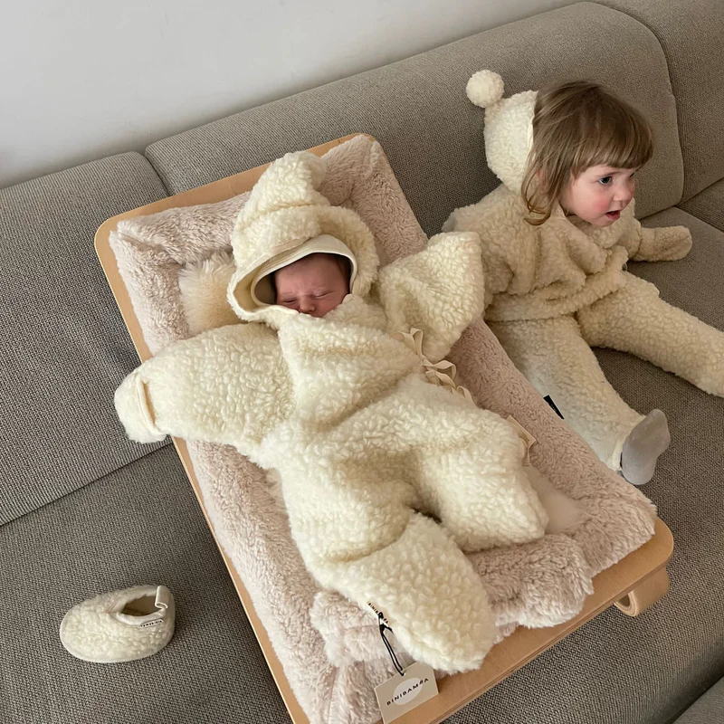 BINIBAMBA  Merino Woll-Overall mit Kapuze  Milk - Image 7
