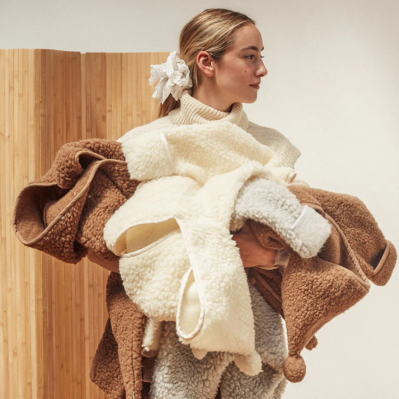 BINIBAMBA  Merino Woll-Overall mit Kapuze  Milk - Image 9