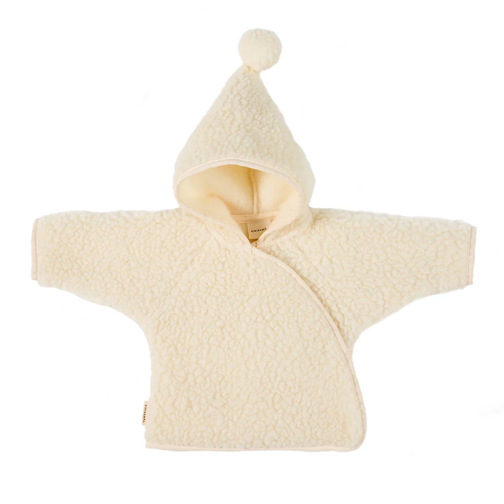 BINIBAMBA  Merino Wolljacke mit Kapuze  Milk - Image 2
