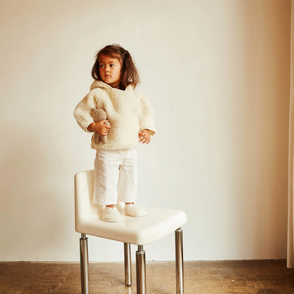 BINIBAMBA  Merino Wolljacke mit Kapuze  Milk - Image 4
