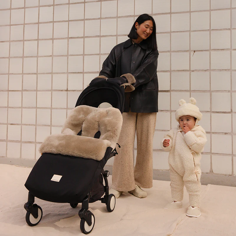 BINIBAMBA Schaffell Kinderwagen Fusssack Toast - Image 14
