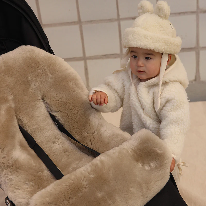 BINIBAMBA Schaffell Kinderwagen Fusssack Toast - Image 5