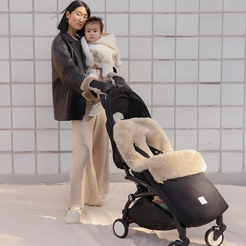 BINIBAMBA Schaffell Kinderwagen Fusssack Toast - Image 8