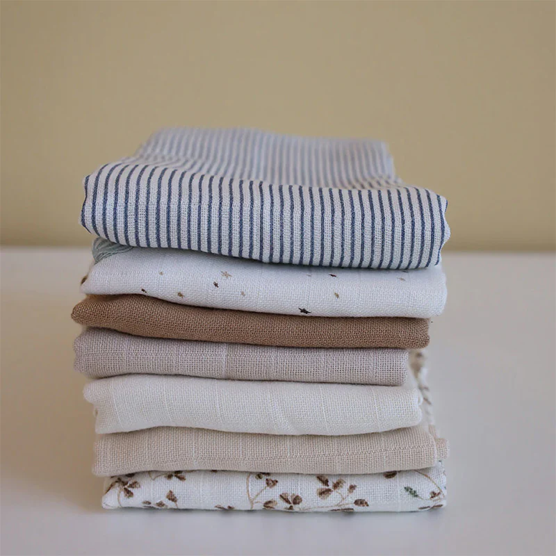 Cam Cam Copenhagen  3er Set Mulltücher   Mix Classic Stripes Blue, Praline, Creme White - Image 2