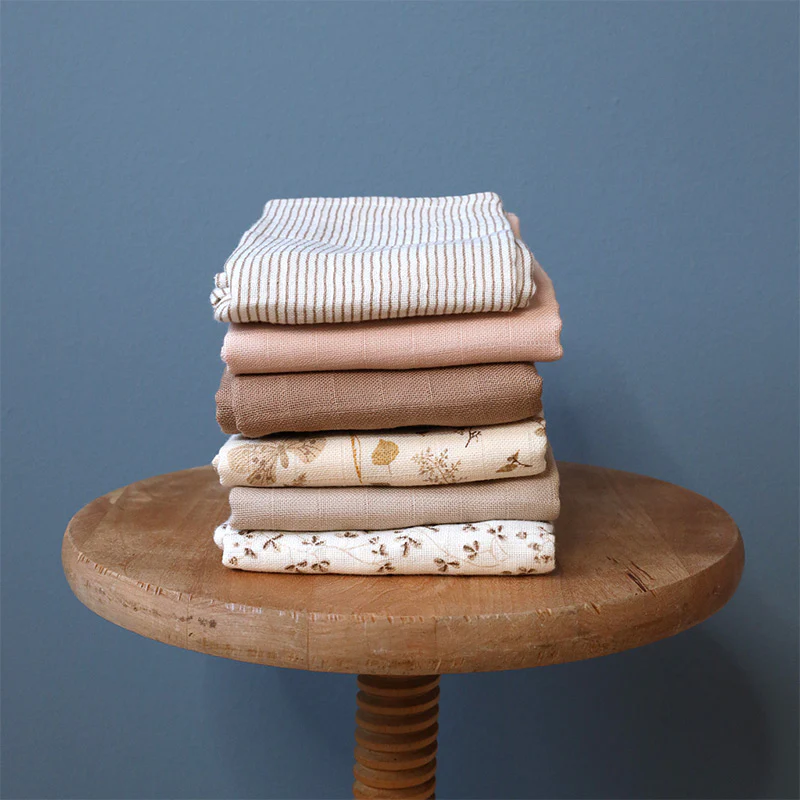 Cam Cam Copenhagen  4er Pack Waschlappen Musselin  Mix Classic Stripes Camel, Camel - Image 2