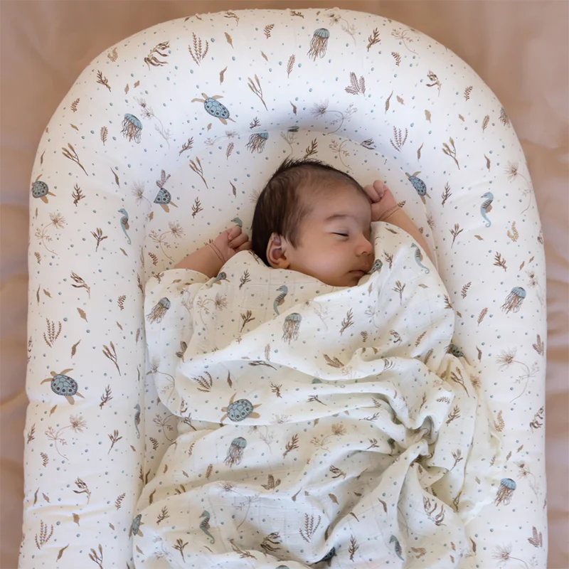 Cam Cam Copenhagen Mulltuch Swaddle Sea Garden - Image 2
