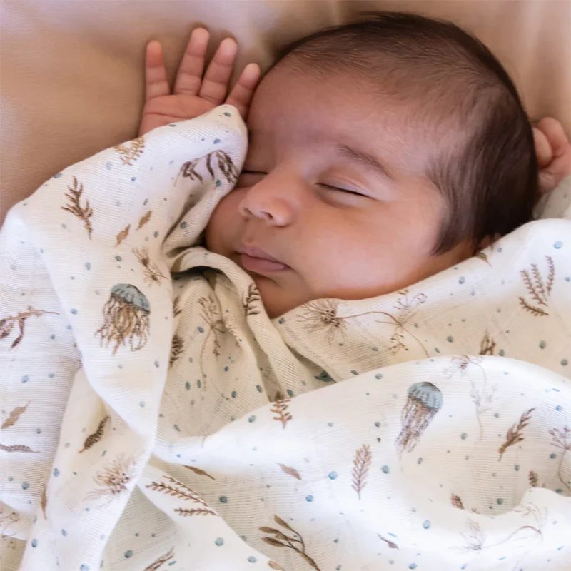 Cam Cam Copenhagen Mulltuch Swaddle Sea Garden - Image 3