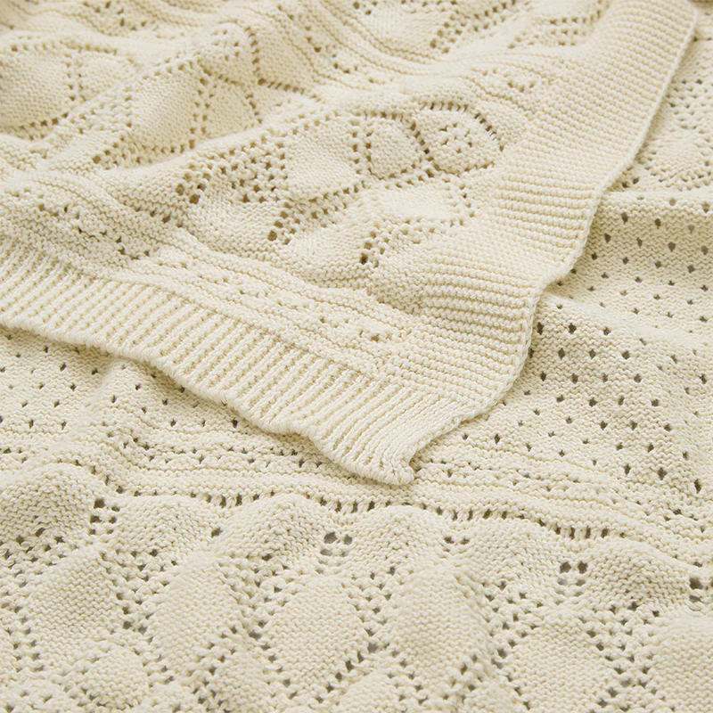 Cam Cam Copenhagen Strickdecke für Babys 'Pointelle' Off White - Image 3