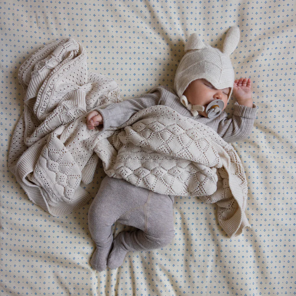 Cam Cam Copenhagen Strickdecke für Babys 'Pointelle' Off White - Image 5