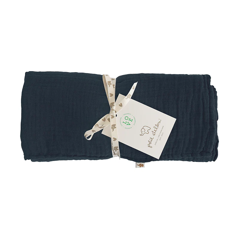 Petit Stellou  Mulltuch Nooshi Blanket  Midnight - Image 3