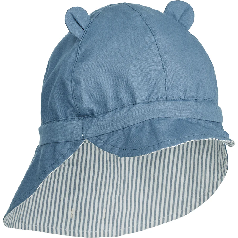 Liewood wendbarer Sonnenhut 'Gorm' Blue Wave/Creme de la Creme - Image 3