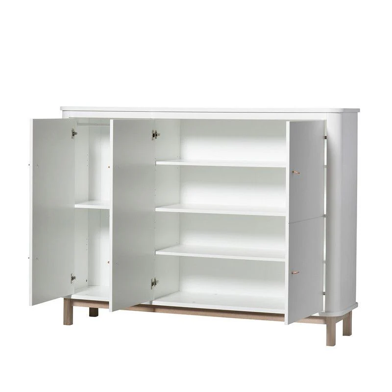 Oliver Furniture  Wood Multi-Schrank 3-türig  Weiss/Eiche - Image 4