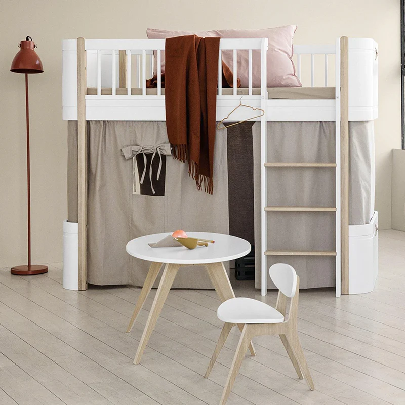 Oliver Furniture  Umbauset Wood Mini+ Juniorbett zum halbhohen Hochbett  Weiss/Eiche - Image 2
