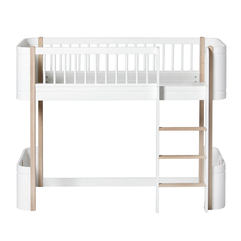 Oliver Furniture  Umbauset Wood Mini+ Juniorbett zum halbhohen Hochbett  Weiss/Eiche - Image 7