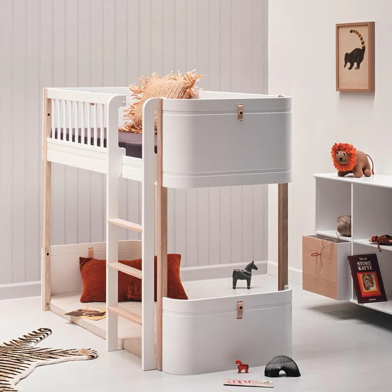 Oliver Furniture  Umbauset Wood Mini+ Juniorbett zum halbhohen Hochbett  Weiss/Eiche - Image 8