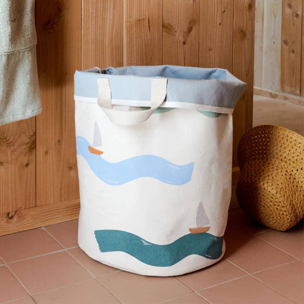 Dear April Bestickter Aufbewahrungskorb 'Brise' Gross Big Waves - Image 2