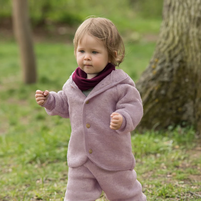 Engel  Wollfleece Kapuzenjacke  Rosenholz Melange - Image 3