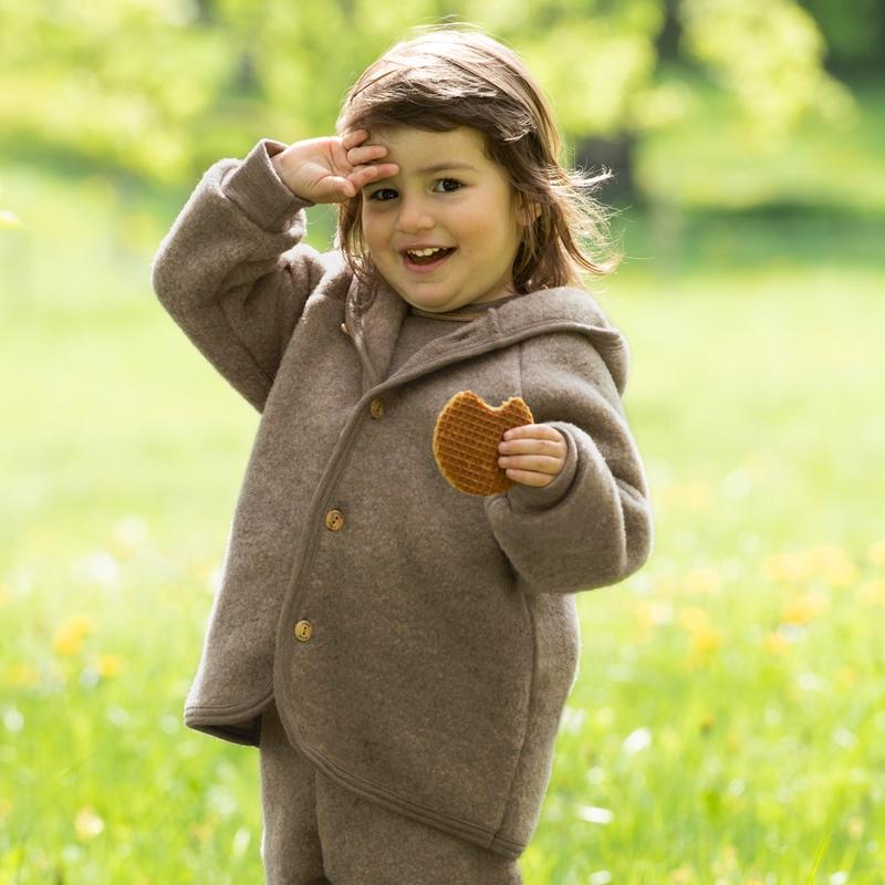 Engel  Wollfleece Kapuzenjacke  Walnuss Melange - Image 3