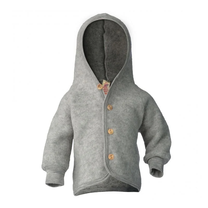 Engel  Wollfleece Kapuzenjacke  Hellgrau Melange - Image 3