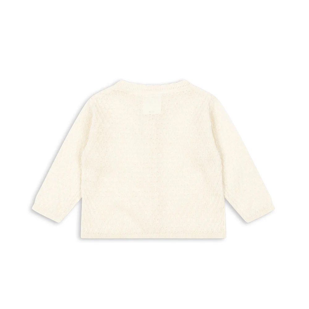 Fanga Fontana Baby Pointelle-Cardigan 'Venti' Antique White - Image 3