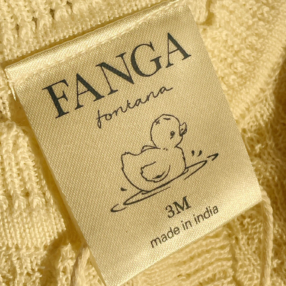 Fanga Fontana Baby Pointelle-Cardigan 'Venti' Antique White - Image 4