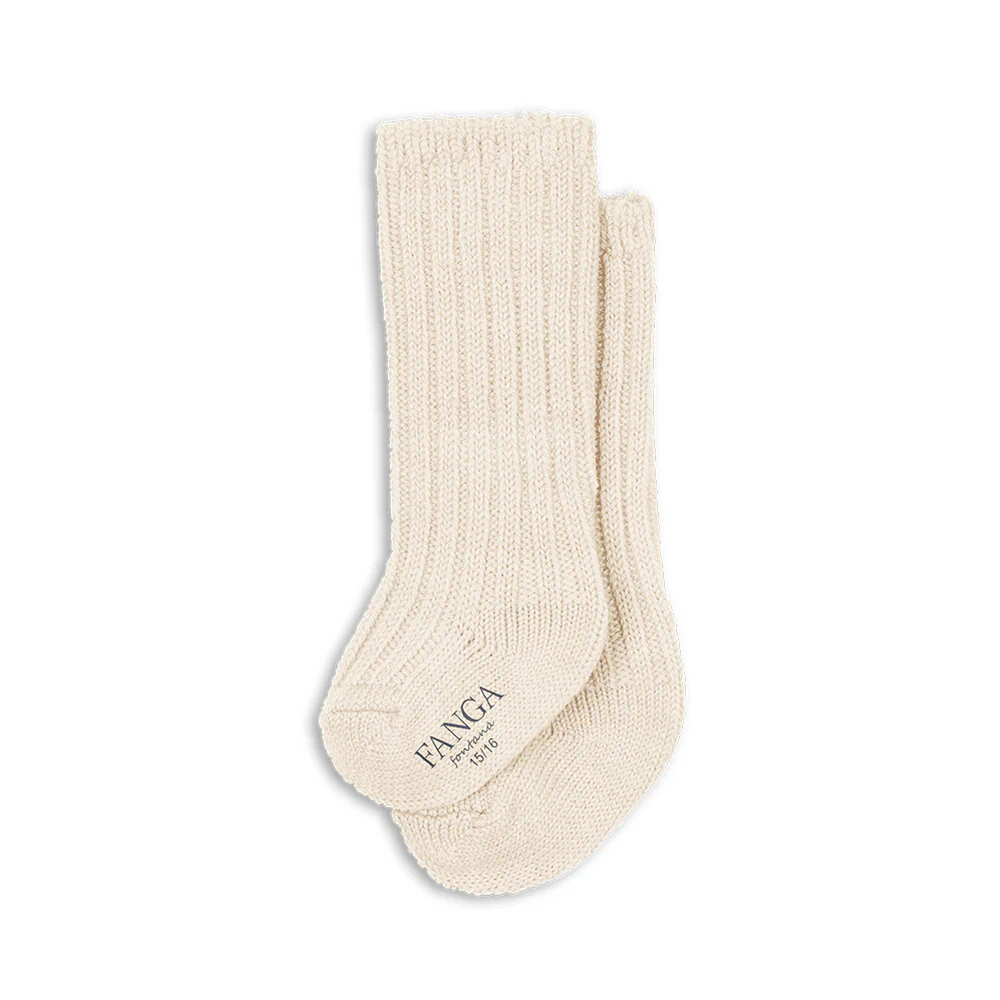Fanga Fontana Baby Stricksocken  'Lana' Off White Melange - Image 2