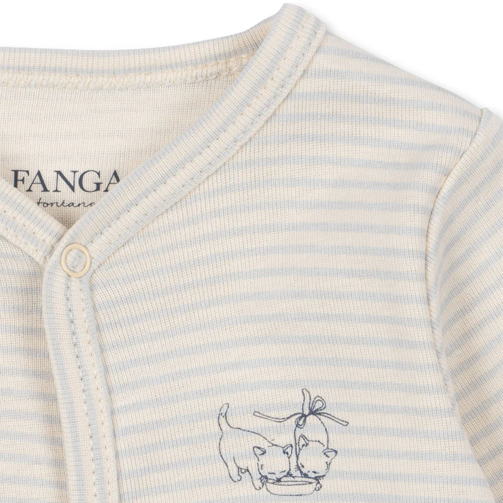 Fanga Fontana Strampler Schlafanzug 'Fio' Tea Stripe Grey Dawn - Image 2