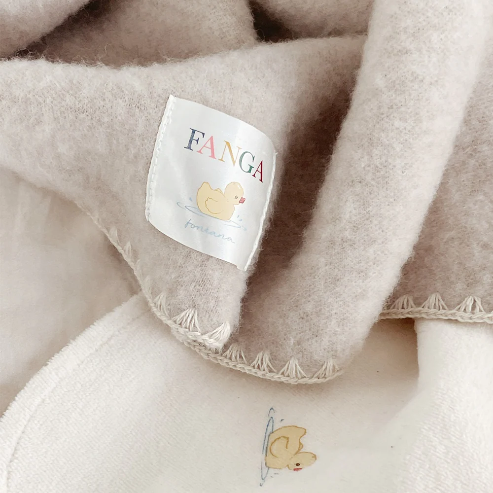 Fanga Fontana Wollfleece Babydecke 'Erba' Oatmeal Melange - Image 8