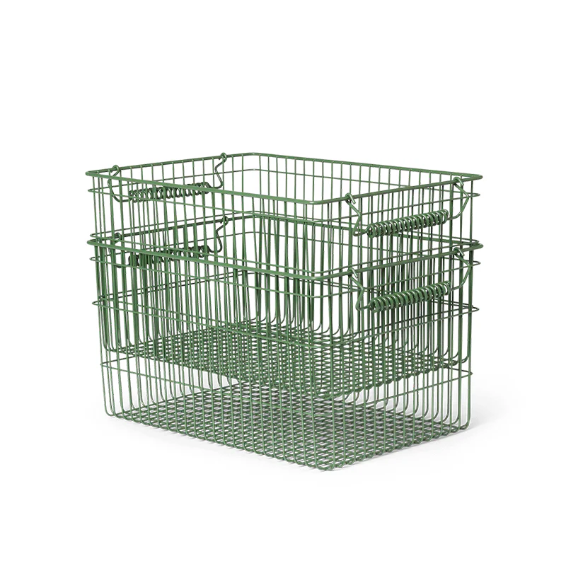 Ferm Living 2er Set Stapelbarer Aufbewahrungskorb 'Cala' Verdant Green - Image 3