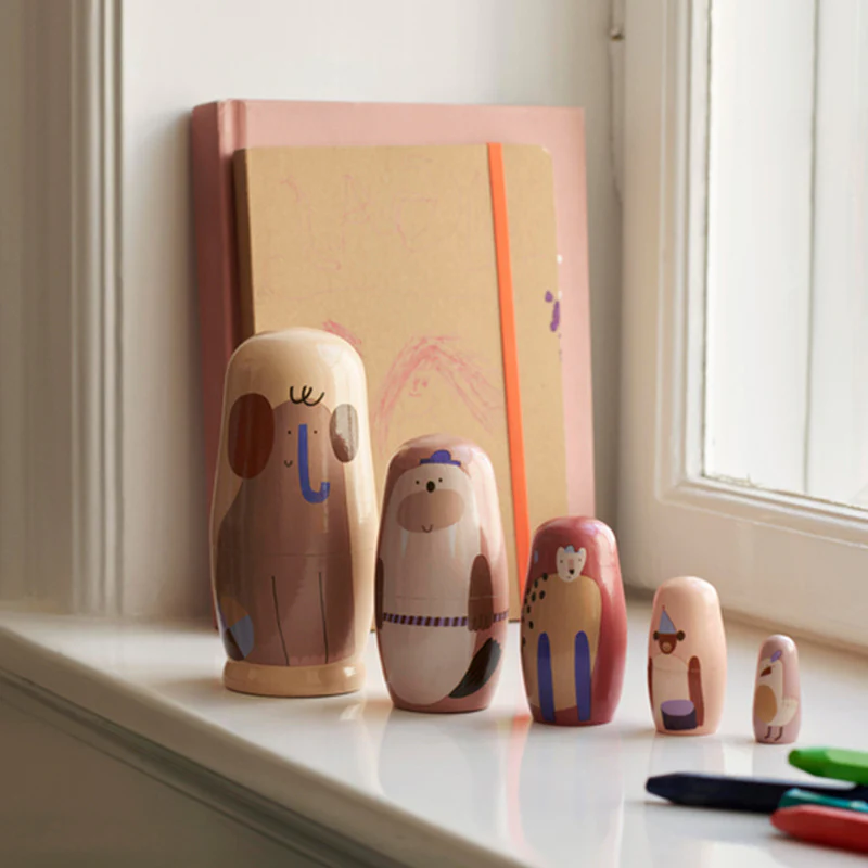 Ferm Living Matroschka Puppen aus Holz  Multi - Image 2