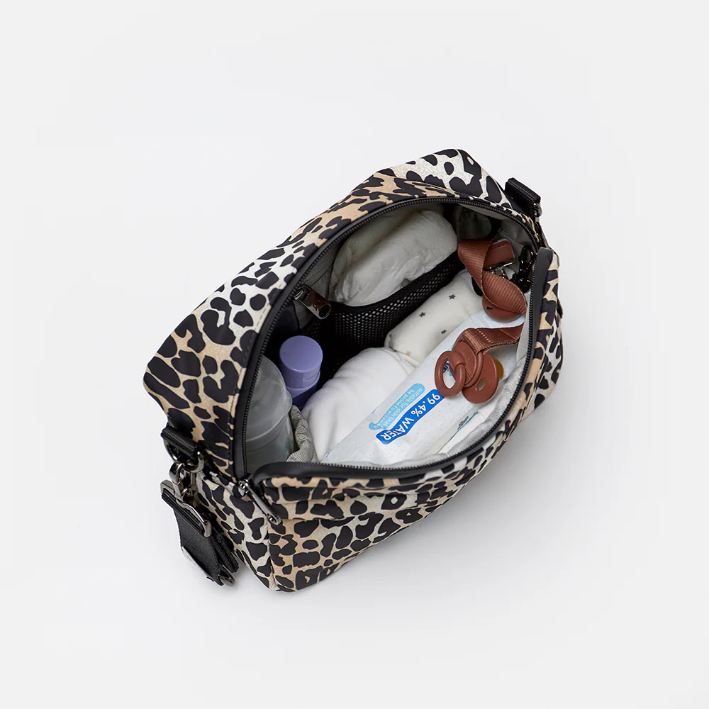 Finnsøn  Eco Kinderwagen Organizer mit Kinderwagenclips 'FRIDA' Leopard - Image 3