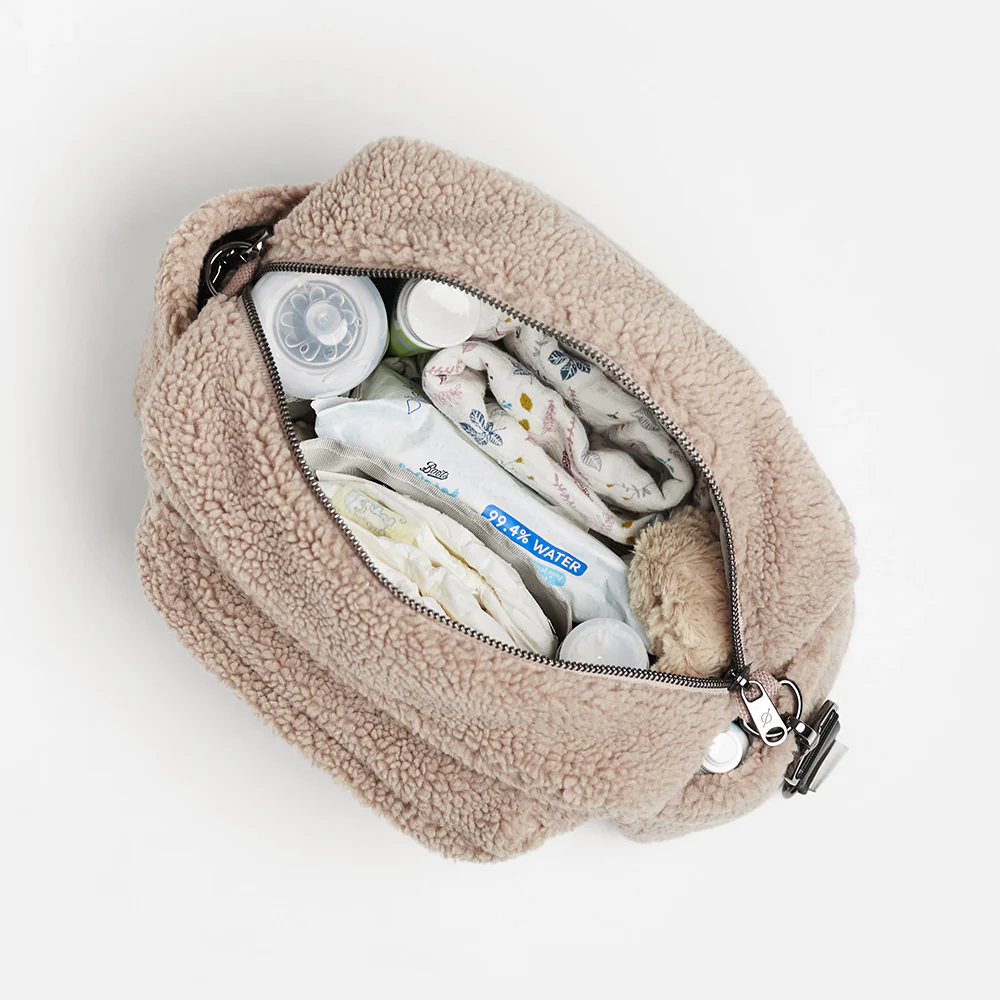 Finnsøn  Eco Oversized Kinderwagen Organizer mit Kinderwagenclips 'FREYA' Beige - Image 3