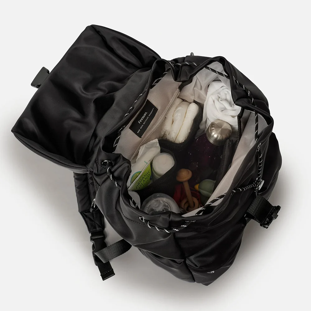 Finnsøn  Eco Wickelrucksack mit Wickelunterlage 'ELISE'  Black - Image 3