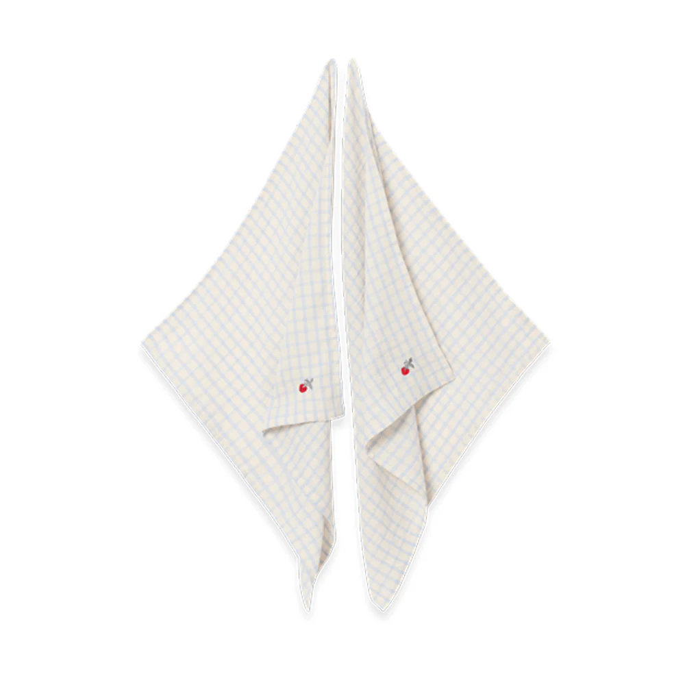 Garbo & Friends  2er Set Mulltücher Gingham Sky Blue - Image 3