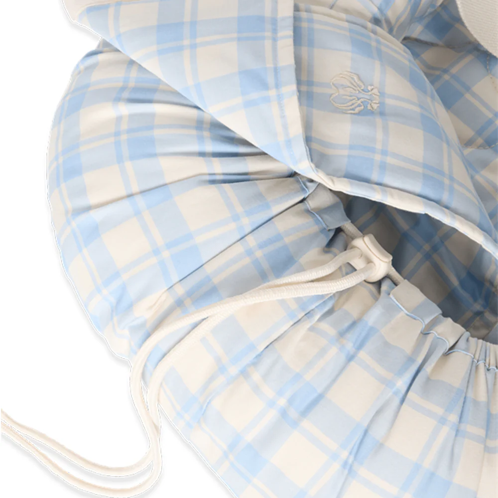 Garbo & Friends Babynest Plaid Sky Blue - Image 3