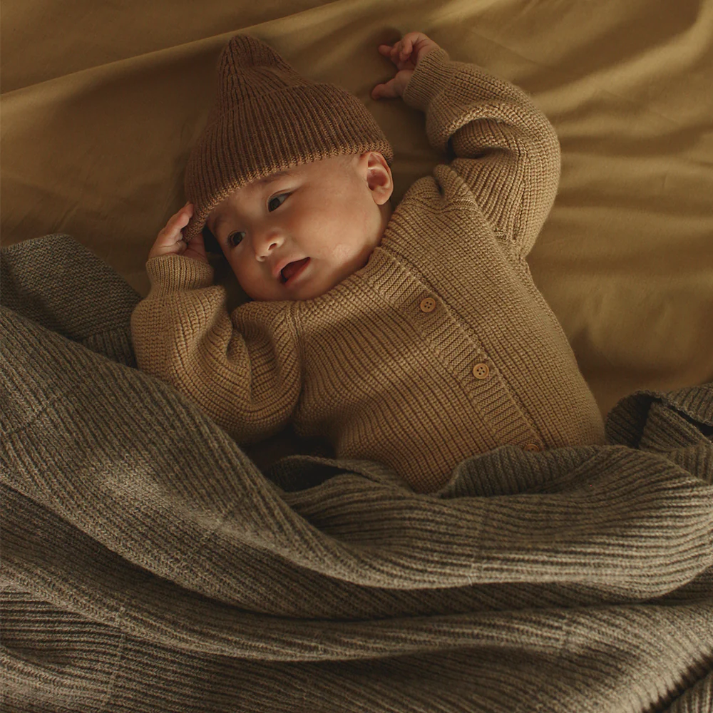 Hvid  Baby Cardigan 'Inga' Sand - Image 2