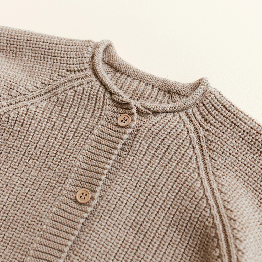 Hvid  Baby Cardigan 'Inga' Sand - Image 3