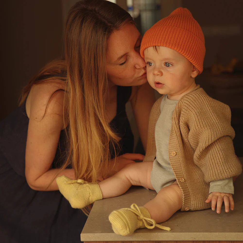 Hvid  Baby Cardigan 'Inga' Sand - Image 4