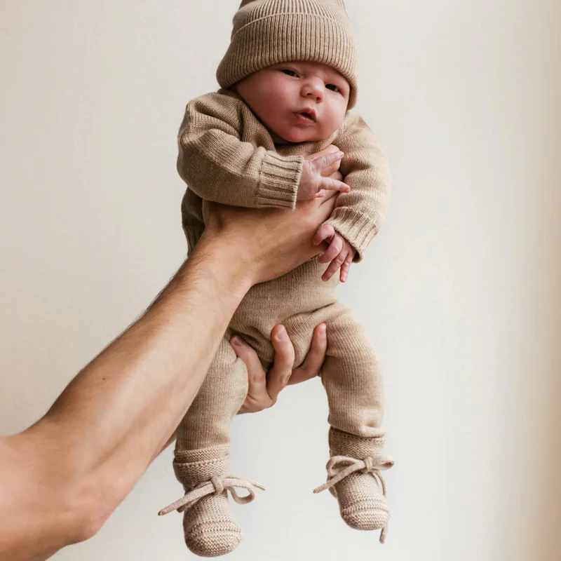Hvid  Baby Strickhose 'Guido'  Sand - Image 2