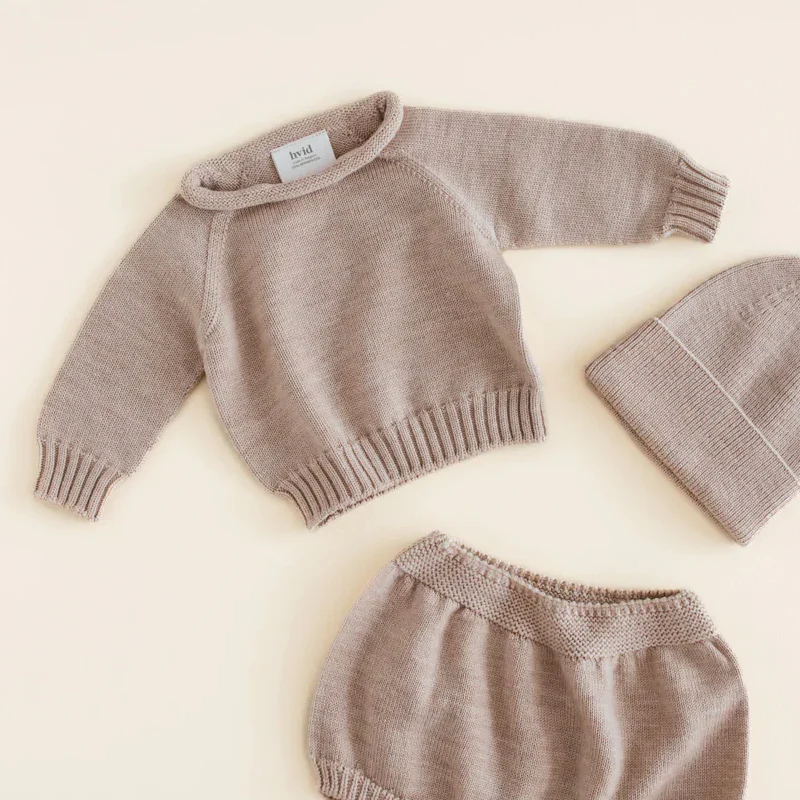 Hvid  Baby Strickpullover 'Georgette'  Sand - Image 3