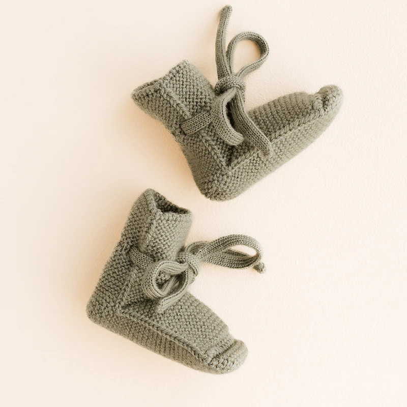Hvid  Baby Strickschuhe Booties  Artichoke - Image 3