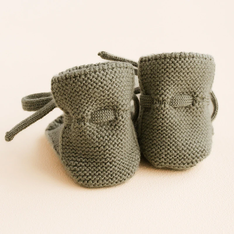 Hvid  Baby Strickschuhe Booties  Artichoke - Image 4